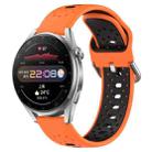 For Huawei Watch 3 Pro 22mm Breathable Two-Color Silicone Watch Band(Orange+Black) - 1