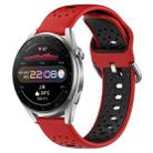For Huawei Watch 3 Pro 22mm Breathable Two-Color Silicone Watch Band(Red+Black) - 1