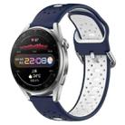 For Huawei Watch 3 Pro 22mm Breathable Two-Color Silicone Watch Band(Midnight Blue+White) - 1