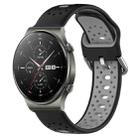 For Huawei GT2 Pro 22mm Breathable Two-Color Silicone Watch Band(Black+Grey) - 1