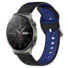 For Huawei GT2 Pro 22mm Breathable Two-Color Silicone Watch Band(Black+Blue) - 1