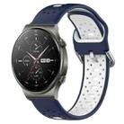 For Huawei GT2 Pro 22mm Breathable Two-Color Silicone Watch Band(Midnight Blue+White) - 1