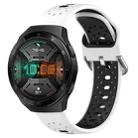 For Huawei Watch GT 2e 22mm Breathable Two-Color Silicone Watch Band(White+Black) - 1