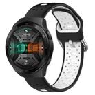 For Huawei Watch GT 2e 22mm Breathable Two-Color Silicone Watch Band(Black+White) - 1