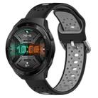 For Huawei Watch GT 2e 22mm Breathable Two-Color Silicone Watch Band(Black+Grey) - 1