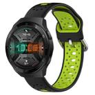 For Huawei Watch GT 2e 22mm Breathable Two-Color Silicone Watch Band(Black+Lime Green) - 1