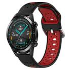 For Huawei GT2 46mm 22mm Breathable Two-Color Silicone Watch Band(Black+Red) - 1