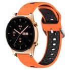 For Honor Watch GS 3 22mm Breathable Two-Color Silicone Watch Band(Orange+Black) - 1