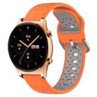 For Honor Watch GS 3 22mm Breathable Two-Color Silicone Watch Band(Orange+Grey) - 1