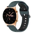 For Honor Watch GS 3 22mm Breathable Two-Color Silicone Watch Band(Olive Green+Black) - 1