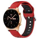 For Honor Watch GS 3 22mm Breathable Two-Color Silicone Watch Band(Red+Black) - 1