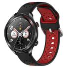 For Honor Watch Dream 22mm Breathable Two-Color Silicone Watch Band(Black+Red) - 1