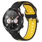 For Honor Watch Dream 22mm Breathable Two-Color Silicone Watch Band(Black+Yellow) - 1