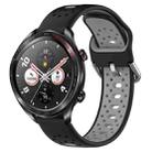 For Honor Watch Dream 22mm Breathable Two-Color Silicone Watch Band(Black+Grey) - 1