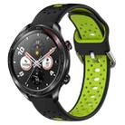 For Honor Watch Dream 22mm Breathable Two-Color Silicone Watch Band(Black+Lime Green) - 1