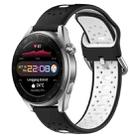 For Huawei Watch 3 Pro New 22mm Breathable Two-Color Silicone Watch Band(Black+White) - 1