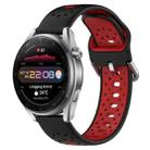 For Huawei Watch 3 Pro New 22mm Breathable Two-Color Silicone Watch Band(Black+Red) - 1