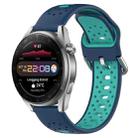 For Huawei Watch 3 Pro New 22mm Breathable Two-Color Silicone Watch Band(Blue+Teal) - 1