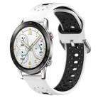 For Honor Watch GS 3i 22mm Breathable Two-Color Silicone Watch Band(White+Black) - 1