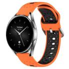 For Xiaomi Watch S2 42mm 22mm Breathable Two-Color Silicone Watch Band(Orange+Black) - 1