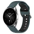 For Xiaomi Watch S2 42mm 22mm Breathable Two-Color Silicone Watch Band(Olive Green+Black) - 1