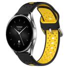 For Xiaomi Watch S2 42mm 22mm Breathable Two-Color Silicone Watch Band(Black+Yellow) - 1