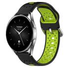 For Xiaomi Watch S2 42mm 22mm Breathable Two-Color Silicone Watch Band(Black+Lime Green) - 1