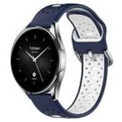 For Xiaomi Watch S2 42mm 22mm Breathable Two-Color Silicone Watch Band(Midnight Blue+White) - 1