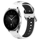 For Xiaomi Watch S2 46mm 22mm Breathable Two-Color Silicone Watch Band(White+Black) - 1