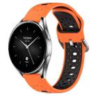 For Xiaomi Watch S2 46mm 22mm Breathable Two-Color Silicone Watch Band(Orange+Black) - 1