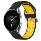 For Xiaomi Watch S2 46mm 22mm Breathable Two-Color Silicone Watch Band(Black+Yellow) - 1