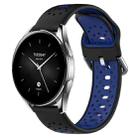 For Xiaomi Watch S2 46mm 22mm Breathable Two-Color Silicone Watch Band(Black+Blue) - 1