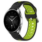 For Xiaomi Watch S2 46mm 22mm Breathable Two-Color Silicone Watch Band(Black+Lime Green) - 1