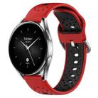 For Xiaomi Watch S2 46mm 22mm Breathable Two-Color Silicone Watch Band(Red+Black) - 1