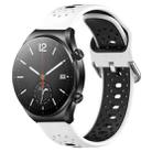 For Xiaomi MI Watch S1 22mm Breathable Two-Color Silicone Watch Band(White+Black) - 1