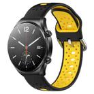 For Xiaomi MI Watch S1 22mm Breathable Two-Color Silicone Watch Band(Black+Yellow) - 1