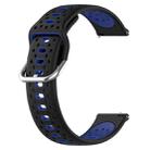For Xiaomi MI Watch S1 22mm Breathable Two-Color Silicone Watch Band(Black+Blue) - 2