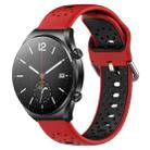 For Xiaomi MI Watch S1 22mm Breathable Two-Color Silicone Watch Band(Red+Black) - 1