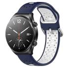 For Xiaomi MI Watch S1 22mm Breathable Two-Color Silicone Watch Band(Midnight Blue+White) - 1
