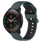 For Xiaomi MI Watch S1 Pro 22mm Breathable Two-Color Silicone Watch Band(Olive Green+Black) - 1