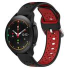 For Xiaomi MI Watch S1 Pro 22mm Breathable Two-Color Silicone Watch Band(Black+Red) - 1
