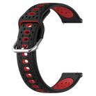 For Xiaomi MI Watch S1 Pro 22mm Breathable Two-Color Silicone Watch Band(Black+Red) - 2