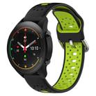 For Xiaomi MI Watch S1 Pro 22mm Breathable Two-Color Silicone Watch Band(Black+Lime Green) - 1