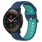 For Xiaomi MI Watch S1 Pro 22mm Breathable Two-Color Silicone Watch Band(Blue+Teal) - 1