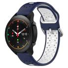 For Xiaomi MI Watch S1 Pro 22mm Breathable Two-Color Silicone Watch Band(Midnight Blue+White) - 1