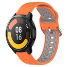 For Xiaomi Watch S1 Active 22mm Breathable Two-Color Silicone Watch Band(Orange+Grey) - 1