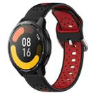 For Xiaomi Watch S1 Active 22mm Breathable Two-Color Silicone Watch Band(Black+Red) - 1