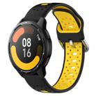 For Xiaomi Watch S1 Active 22mm Breathable Two-Color Silicone Watch Band(Black+Yellow) - 1