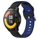 For Xiaomi Watch S1 Active 22mm Breathable Two-Color Silicone Watch Band(Black+Blue) - 1