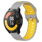 For Xiaomi Watch S1 Active 22mm Breathable Two-Color Silicone Watch Band(Grey+Yellow) - 1
